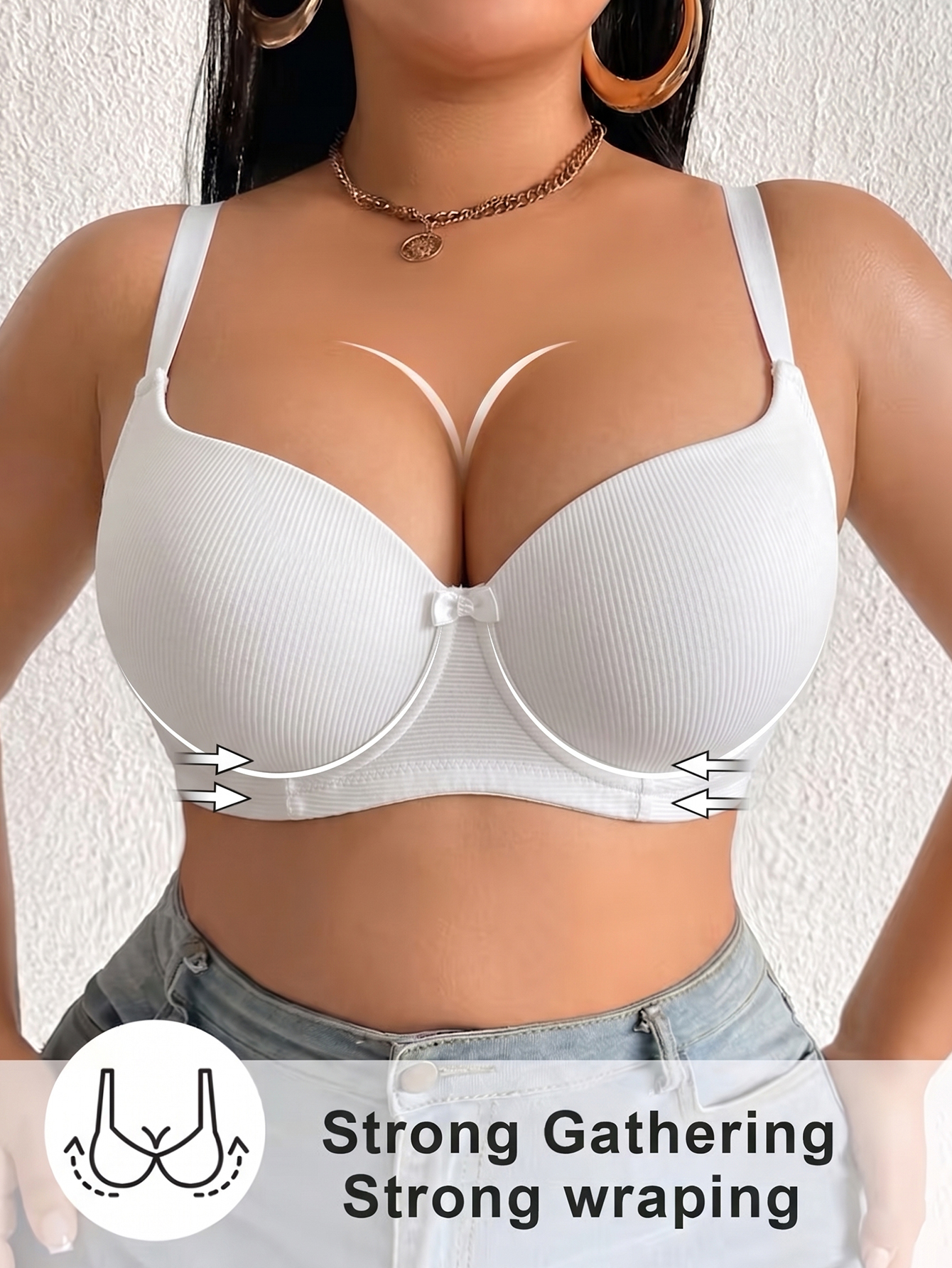 Plus Size Anti-Sagging Women B - огляд і ціна Plunge Bra Push Up