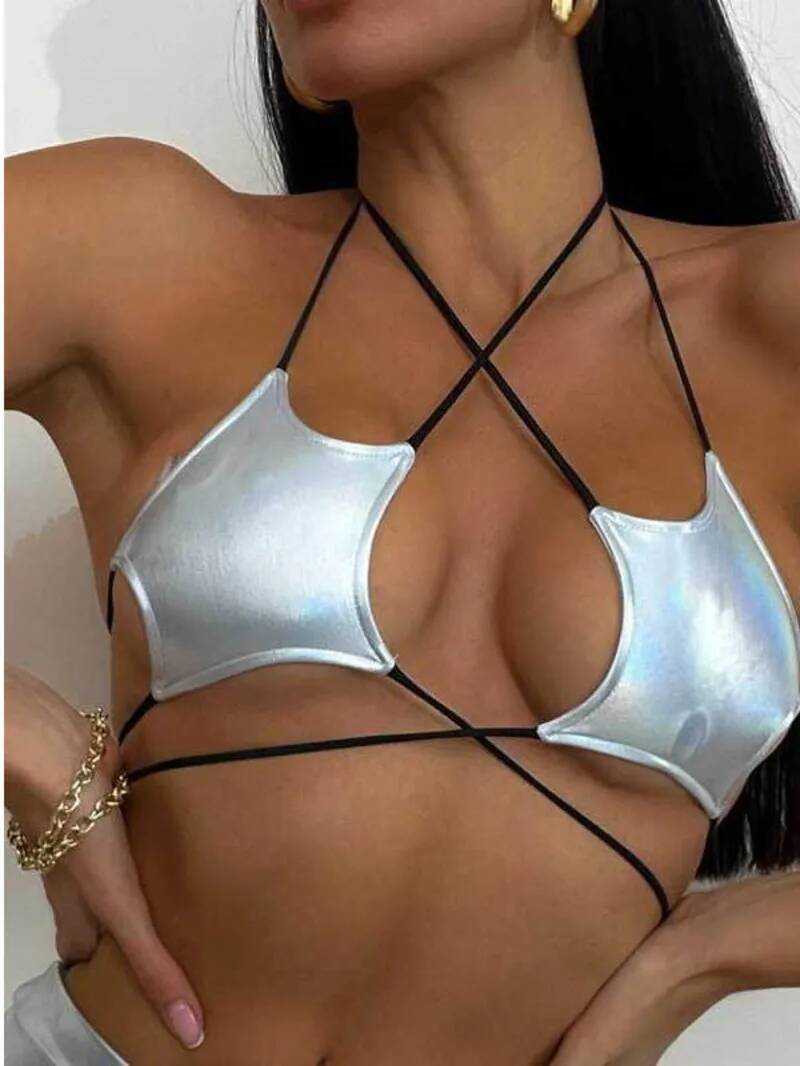 Women's Metallic Star Bra Top  - огляд і ціна Lace Bralette Set