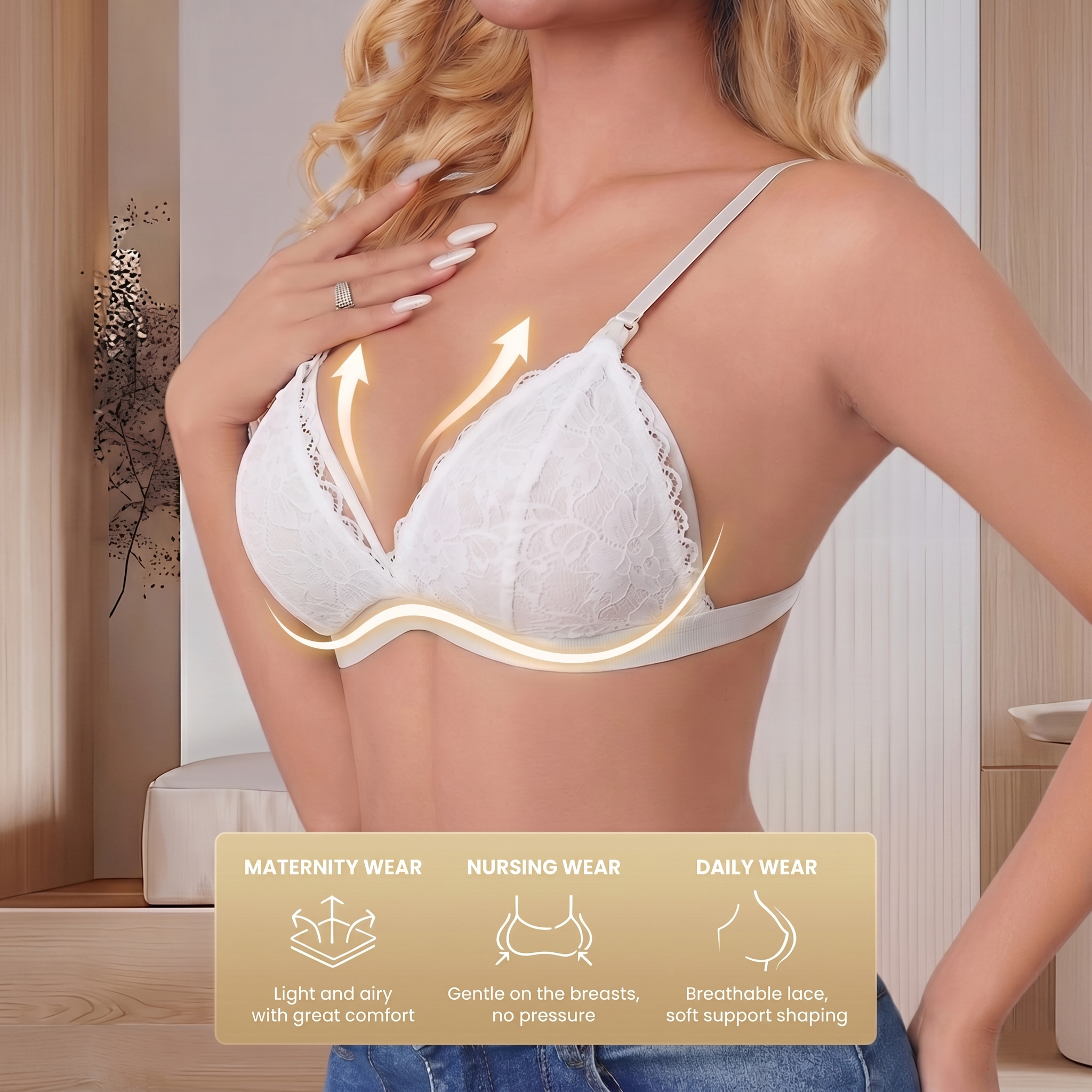 Women's White Lace Maternity N - огляд і ціна Nursing Bra Clip