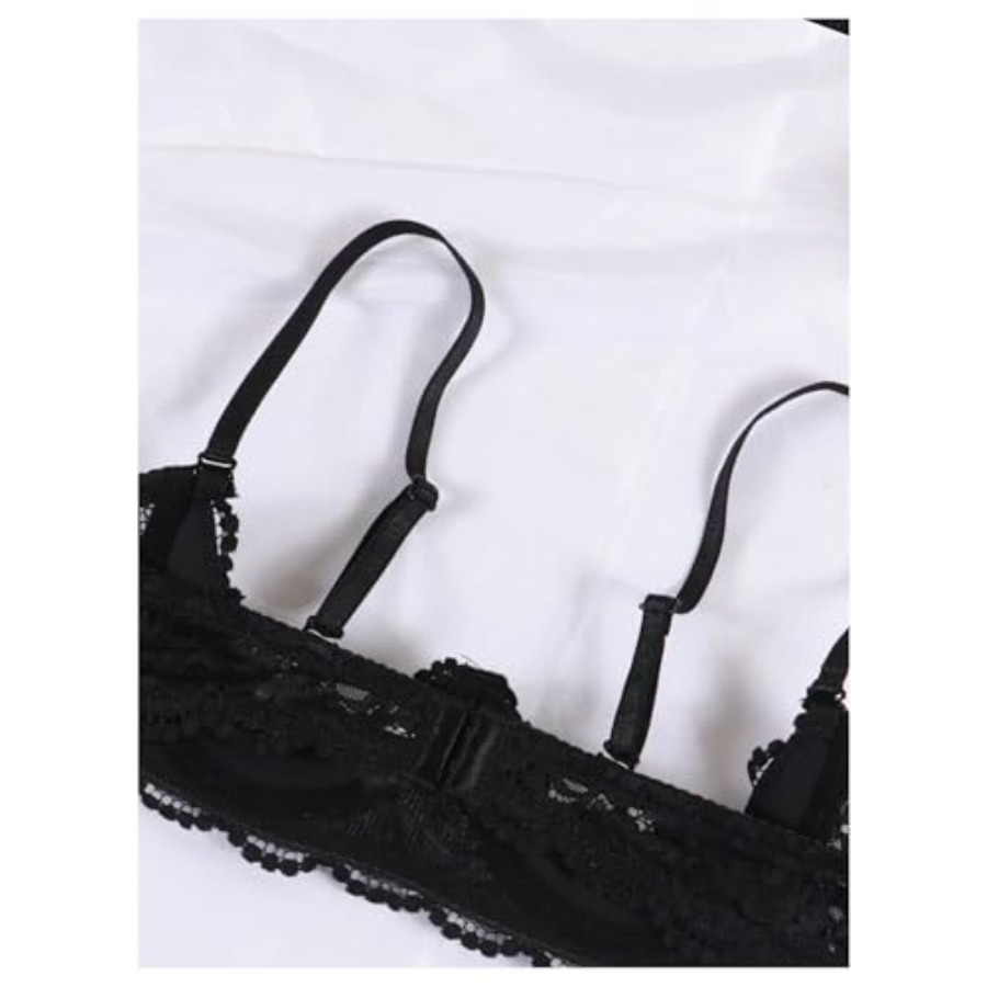OYOANGLE Women's 1/4 Cup Lace  - огляд і ціна Demi Bra Balconette