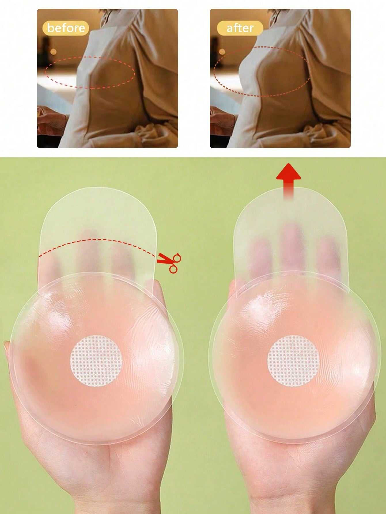 6.5cm Invisible Silicone Breas - огляд і ціна Strapless Bra Adhesive